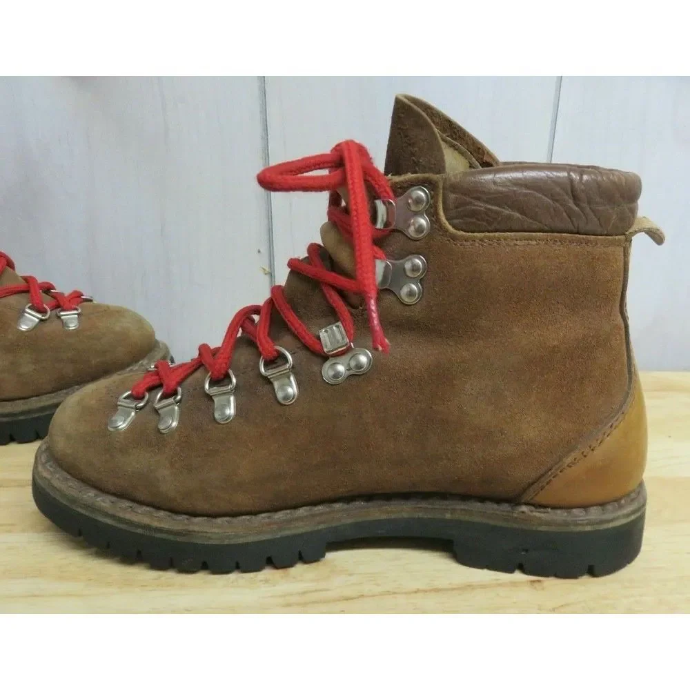 Vintage RAICHLE Mens 7 Leather Tough‎ Classic MOUNTAINEERING HIKING BOOTS Italy